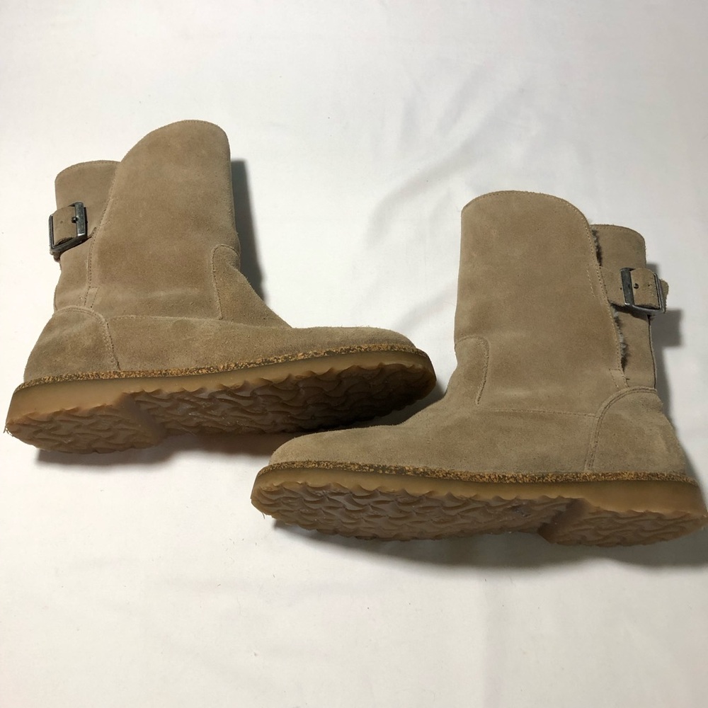 Birkenstock Uppsala Shearling Suede Leather boots gray taupe shearling lining 38 - Picture 7 of 13
